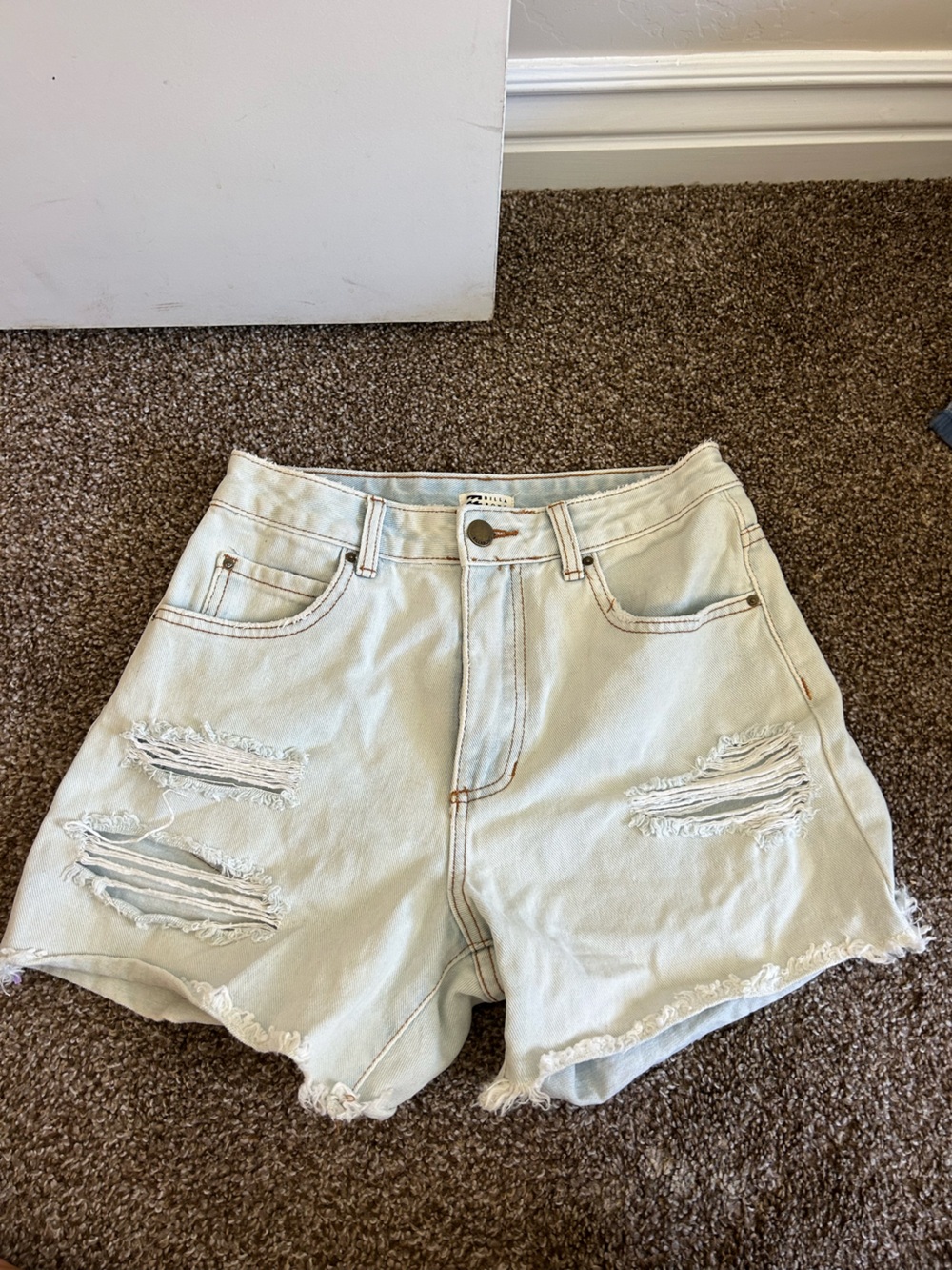 Billabong Light Wash Distressed Jean Shorts